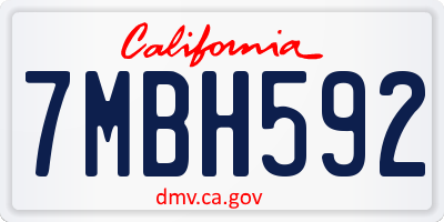 CA license plate 7MBH592