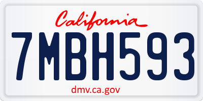 CA license plate 7MBH593