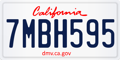 CA license plate 7MBH595