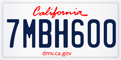 CA license plate 7MBH600