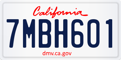 CA license plate 7MBH601