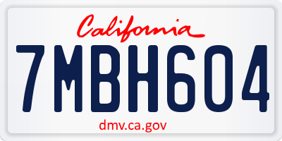 CA license plate 7MBH604