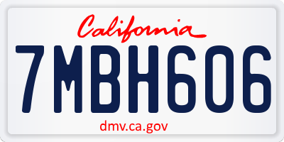 CA license plate 7MBH606