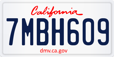 CA license plate 7MBH609