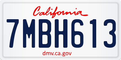 CA license plate 7MBH613
