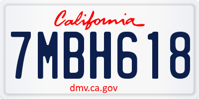 CA license plate 7MBH618