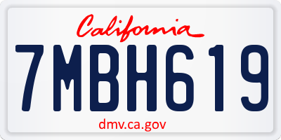 CA license plate 7MBH619