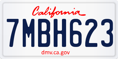 CA license plate 7MBH623
