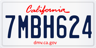 CA license plate 7MBH624