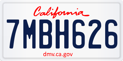 CA license plate 7MBH626