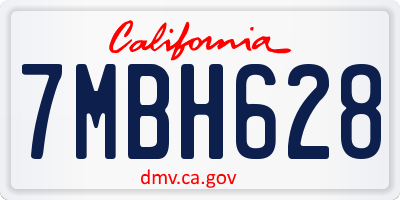 CA license plate 7MBH628