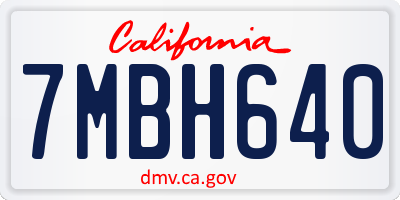 CA license plate 7MBH640