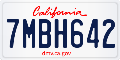 CA license plate 7MBH642