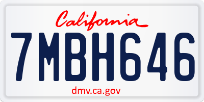 CA license plate 7MBH646