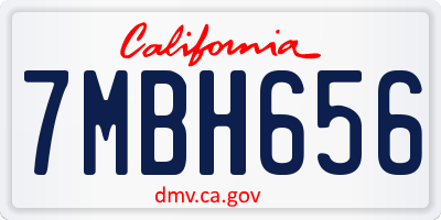 CA license plate 7MBH656