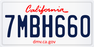 CA license plate 7MBH660