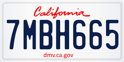 CA license plate 7MBH665
