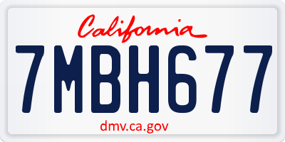 CA license plate 7MBH677