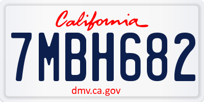 CA license plate 7MBH682