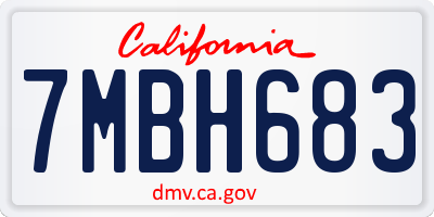 CA license plate 7MBH683