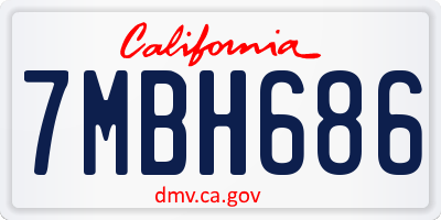 CA license plate 7MBH686