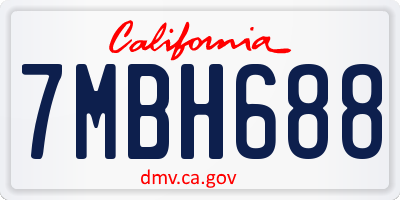 CA license plate 7MBH688
