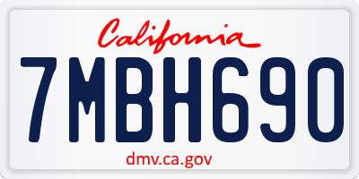 CA license plate 7MBH690