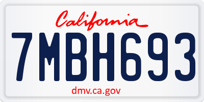 CA license plate 7MBH693