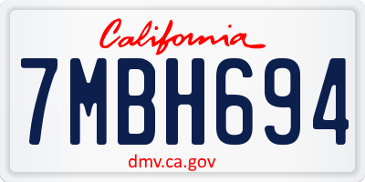 CA license plate 7MBH694