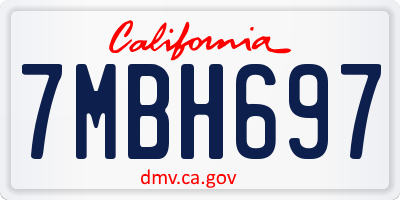CA license plate 7MBH697