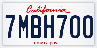 CA license plate 7MBH700