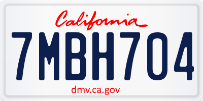 CA license plate 7MBH704