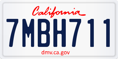 CA license plate 7MBH711