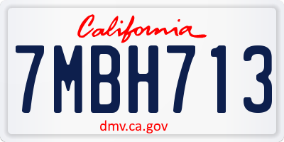 CA license plate 7MBH713