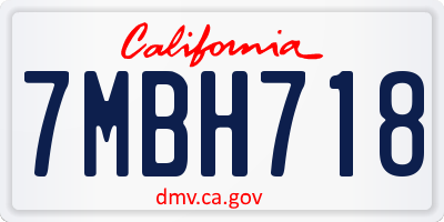 CA license plate 7MBH718