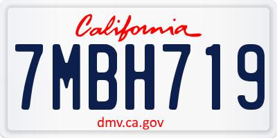 CA license plate 7MBH719