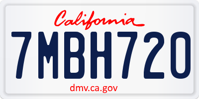 CA license plate 7MBH720