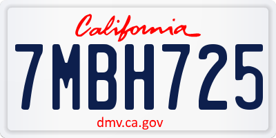 CA license plate 7MBH725