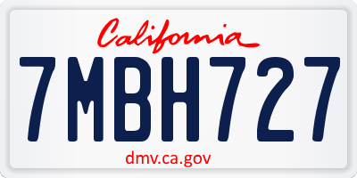 CA license plate 7MBH727