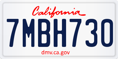 CA license plate 7MBH730