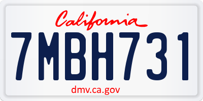 CA license plate 7MBH731