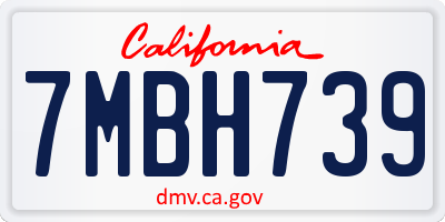 CA license plate 7MBH739