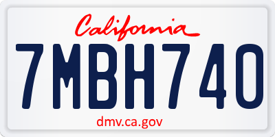 CA license plate 7MBH740