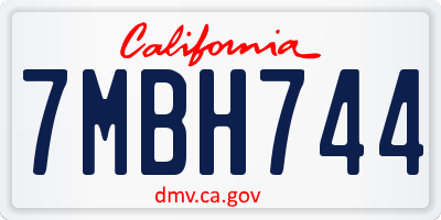 CA license plate 7MBH744