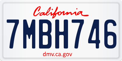 CA license plate 7MBH746