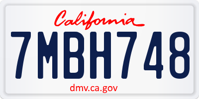 CA license plate 7MBH748
