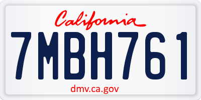 CA license plate 7MBH761