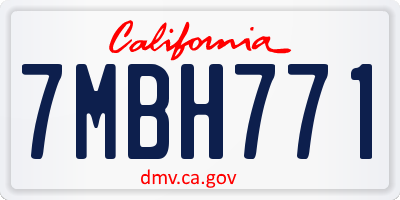 CA license plate 7MBH771