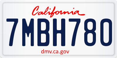 CA license plate 7MBH780