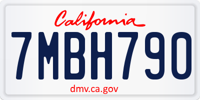 CA license plate 7MBH790